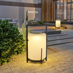 White Cylindrical Solar Lantern for Outdoor Use