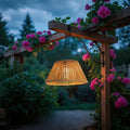 Hanging Garden Lantern Powered by Solar Energy with Woven Shade