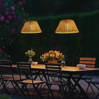 Hanging Garden Lantern Powered by Solar Energy with Woven Shade