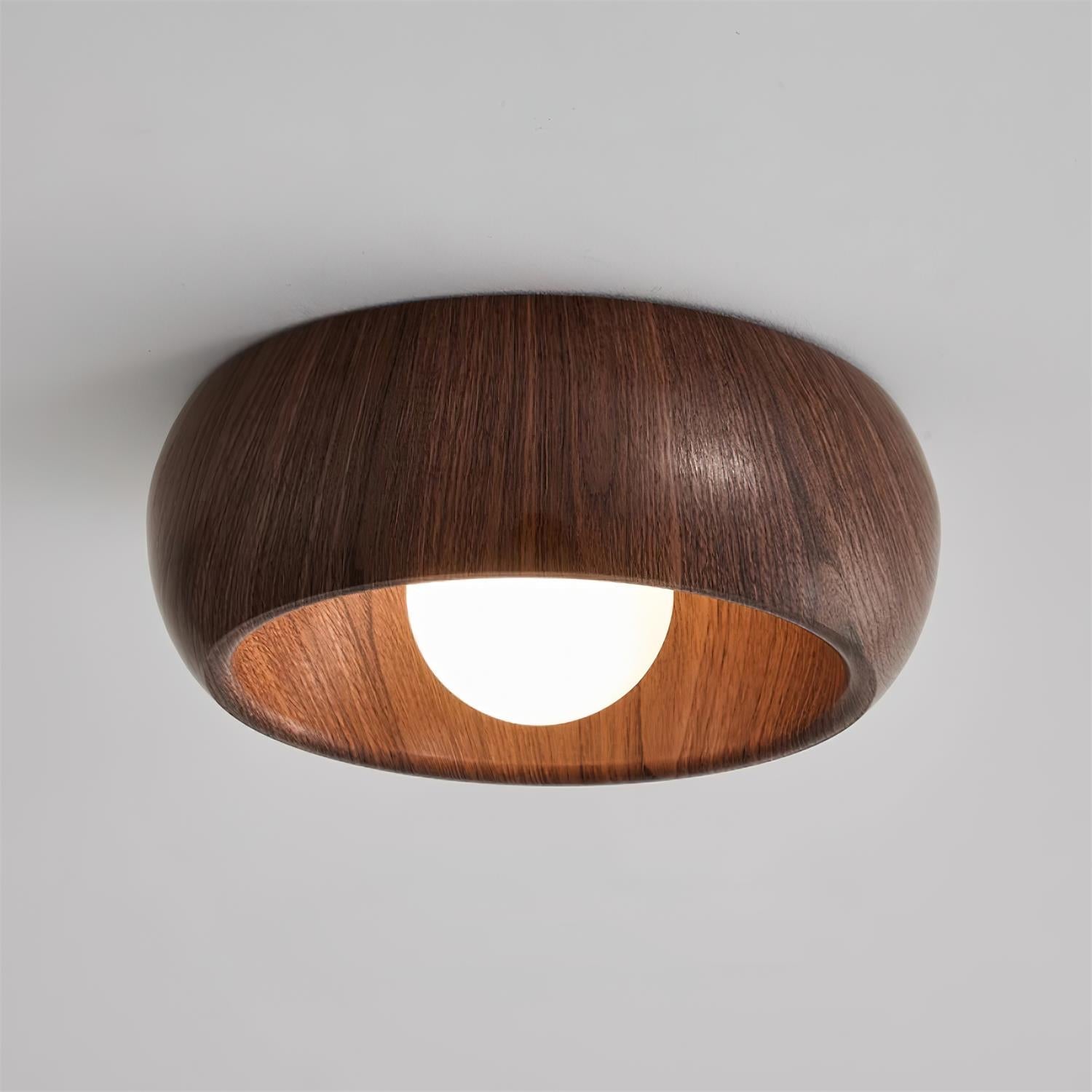 Modern Minimalist LED Ceiling Light with Wooden Design