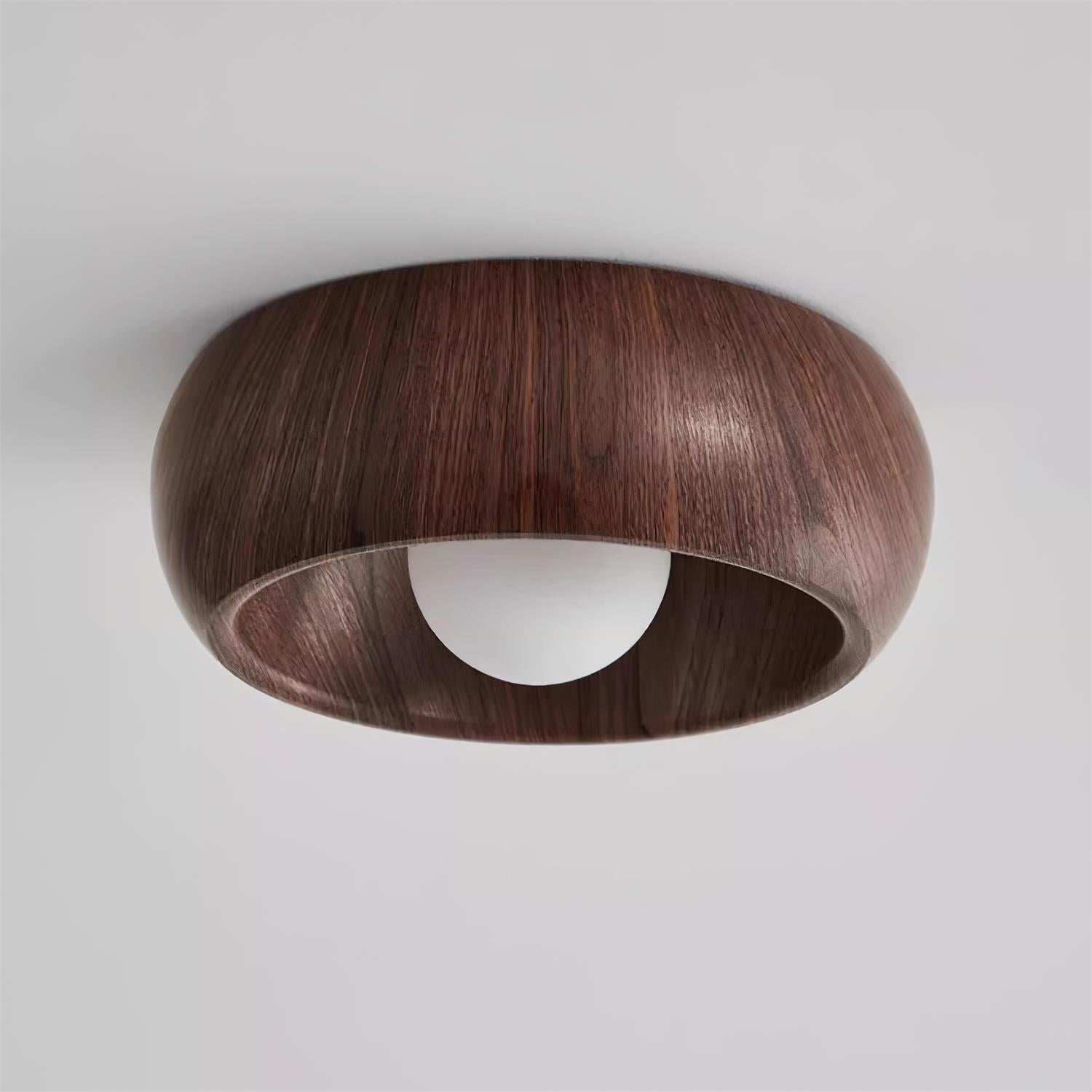 Modern Minimalist LED Ceiling Light with Wooden Design