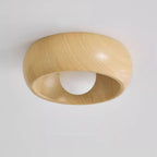 Modern Minimalist LED Ceiling Light with Wooden Design
