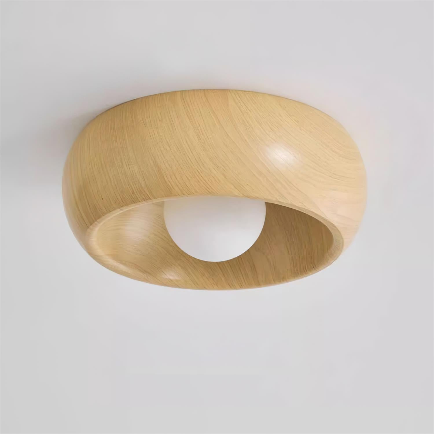 Modern Minimalist LED Ceiling Light with Wooden Design
