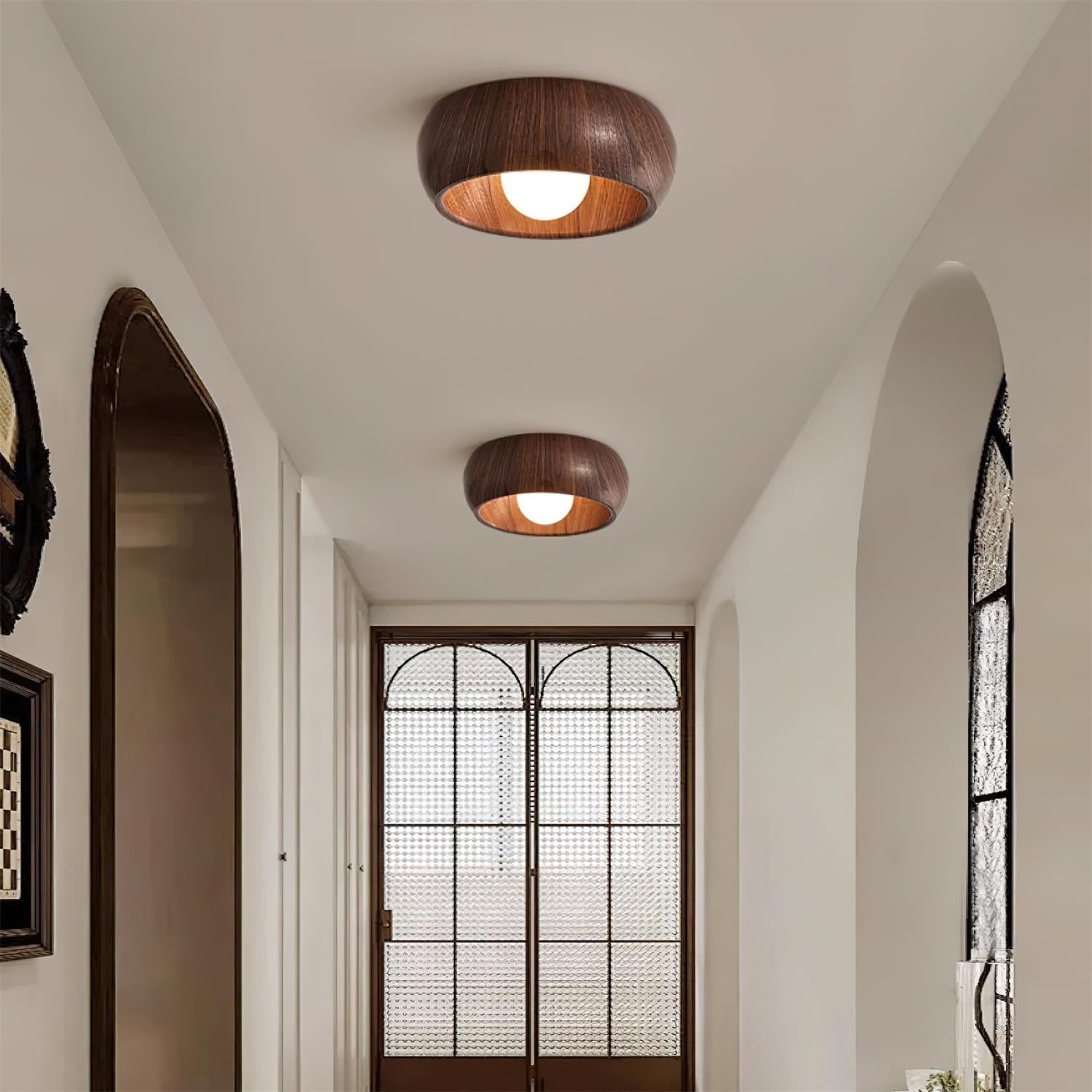 Modern Minimalist LED Ceiling Light with Wooden Design