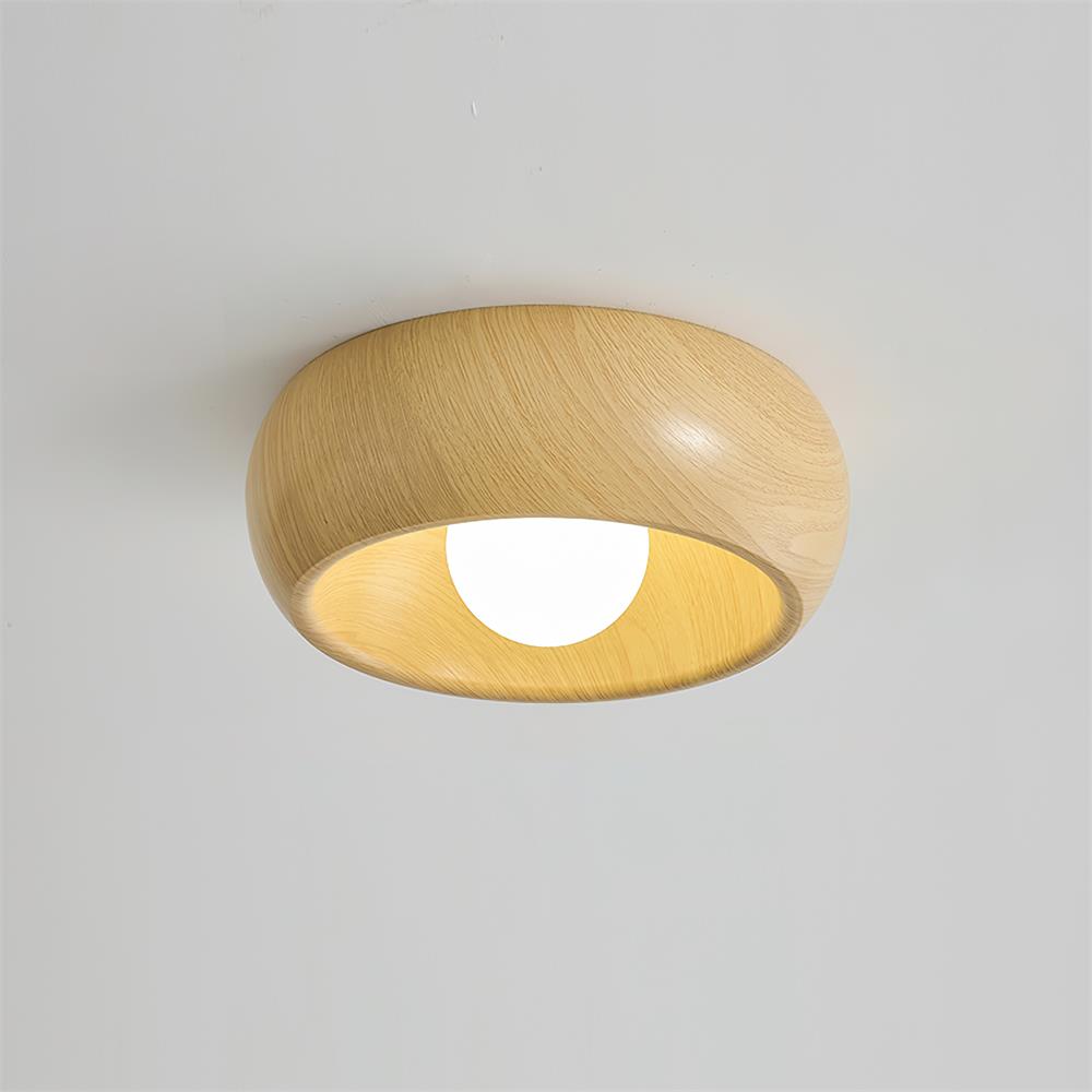 Modern Minimalist LED Ceiling Light with Wooden Design