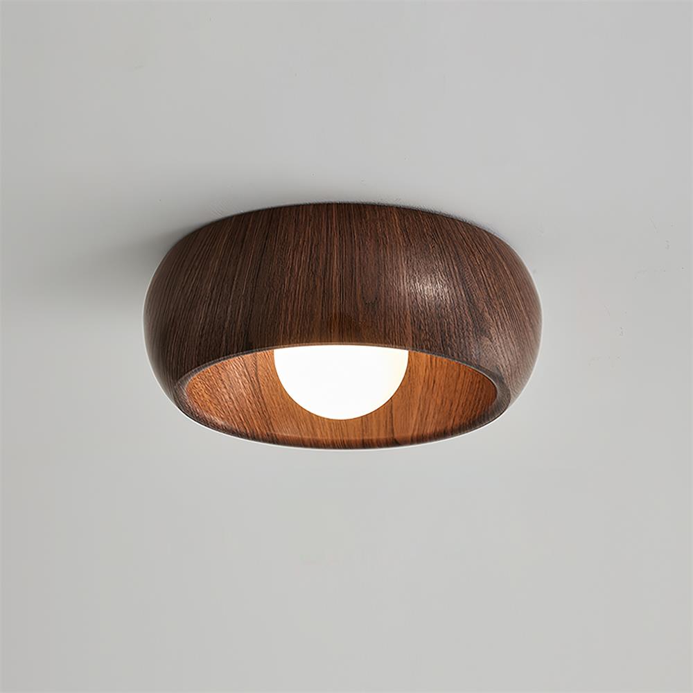 Modern Minimalist LED Ceiling Light with Wooden Design