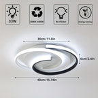 Minimalist Round Ceiling Light with Spiral LED Design – Flush Mount
