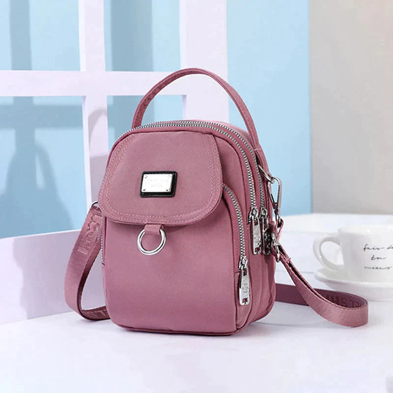Handbag Ample Storage Multiple Zip Pockets Removable Strap