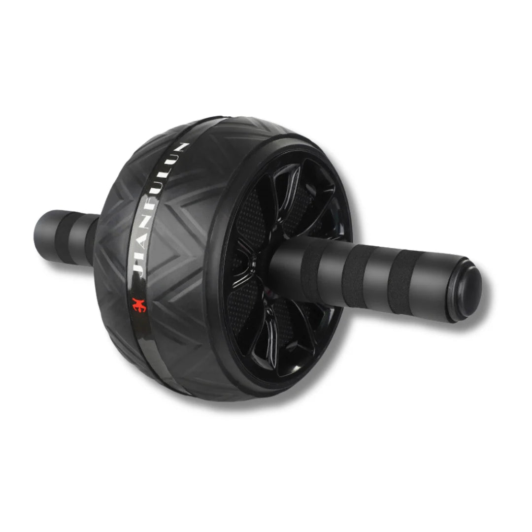 Ab Roller Wide-Wheel Foam Grip & Anti-Slip Knee Mat