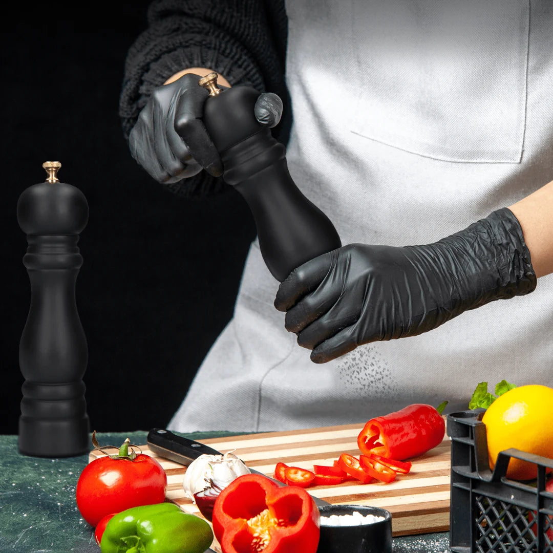 Salt and Pepper Grinder Set Wooden Ceramic Adjustable Coarseness