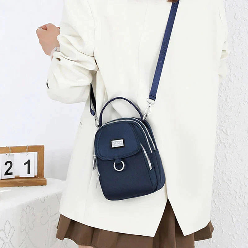 Handbag Ample Storage Multiple Zip Pockets Removable Strap