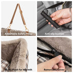 Dog Car Seat Plush Non-Slip Base & Adjustable Straps