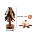 Wooden Coasters Tree-Shaped Walnut Heat-Resistant