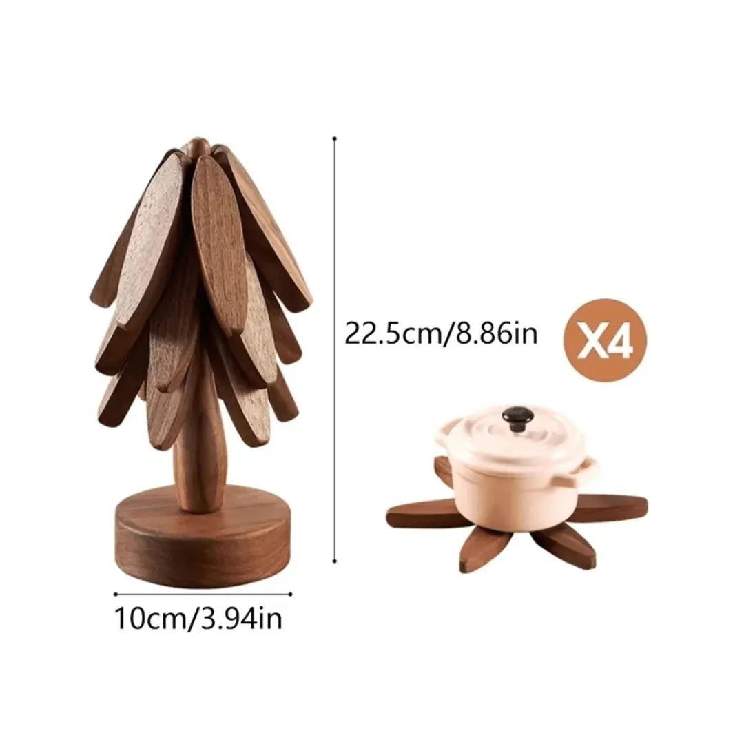 Wooden Coasters Tree-Shaped Walnut Heat-Resistant
