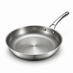 Uncoated Pure Titanium Dot-Texture Frying Pan (Induction & Oven-Safe)