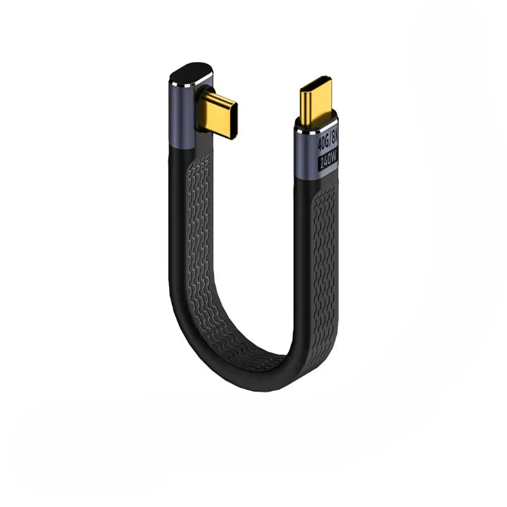 USB4 Cable Elbow Flat 240W PD 40Gbps