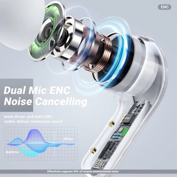 Wireless Earbuds Bluetooth 5.3 20-Hour Battery Touch Controls