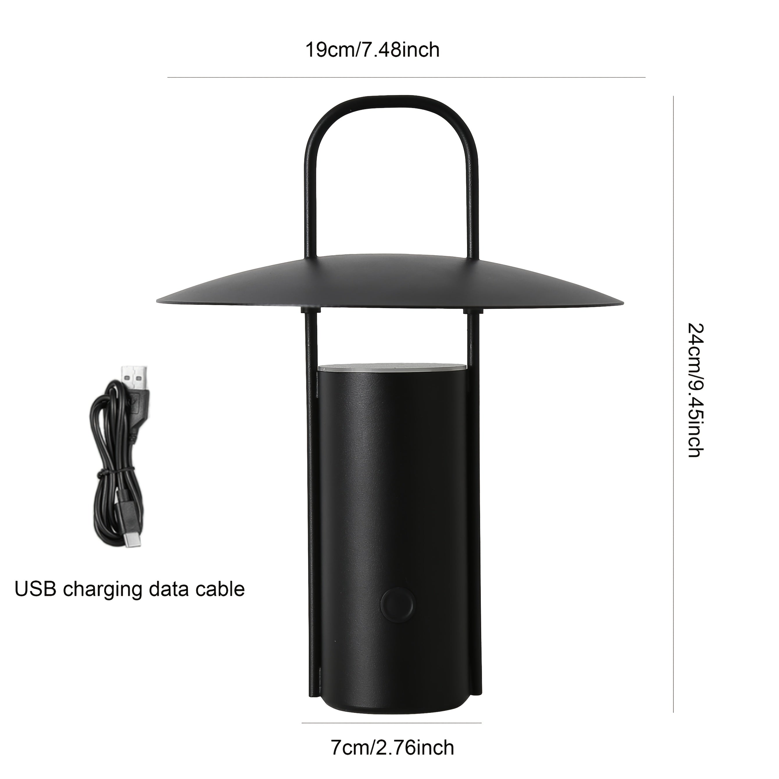 Metal Table Lamp with Touch Control – USB Rechargeable LED Light