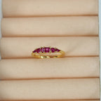 Stackable Gold Rings Set with Rhinestones for Mother's Day