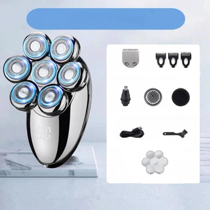 Electric Shaver 7D Floating Heads 5-in-1 Grooming Kit