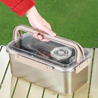 Camping Dinnerware Set Stainless Steel Compact Storage Box