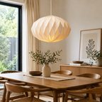 Matte White Acrylic Pleated Pendant Lamp