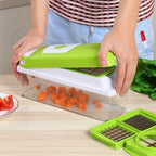 Vegetable Slicer 12-in-1 Stainless Steel Blades & Safety Guard