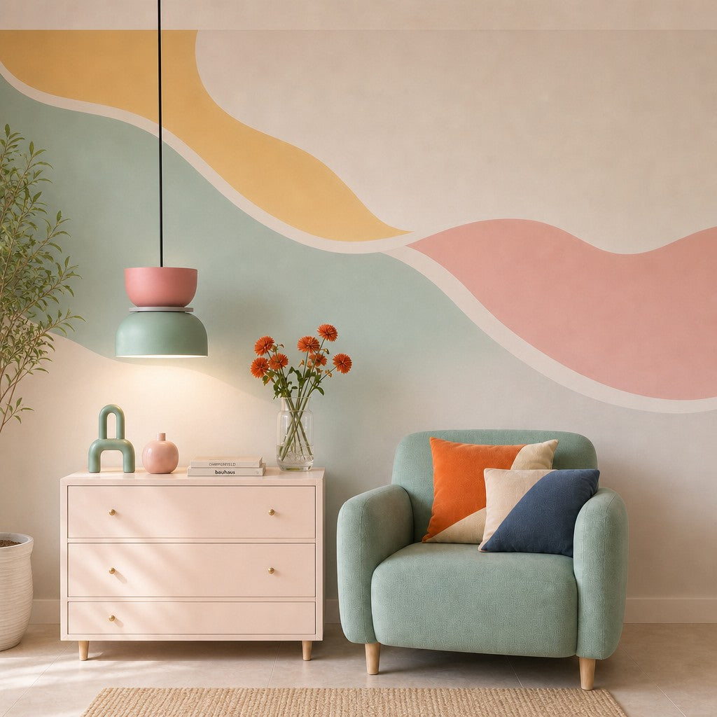 Color-Block Metal Pendant Lamp (30 cm)