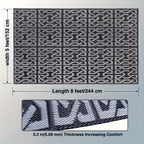 Modern Patio Mat - Reversible Outdoor Rug in Black and Grey