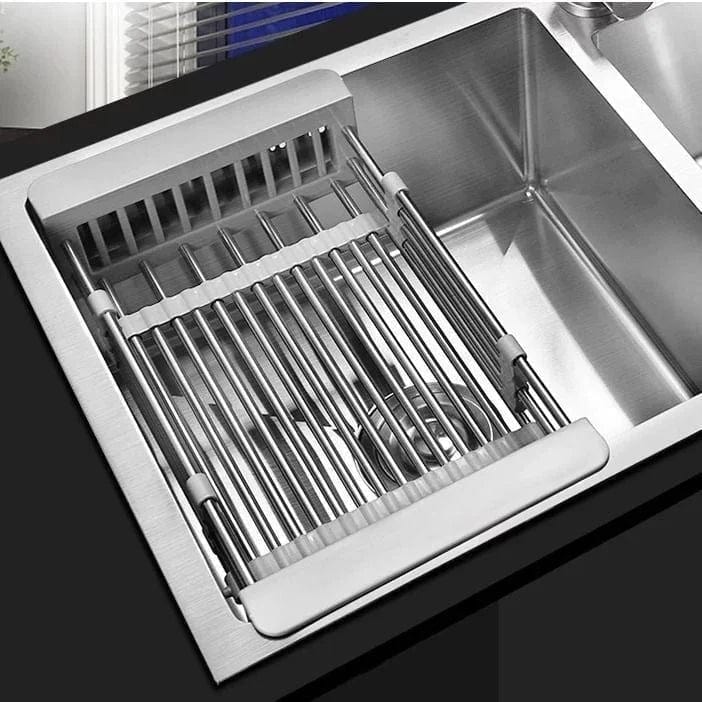 Over-Sink Dish Drainer Adjustable Stainless Steel & Non-Slip