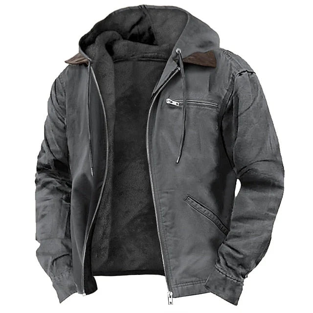 Men's Outdoor Jacket Windproof Full-Zip Breathable Lining