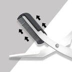 Eyebrow Scissors Precision Comb Ergonomic Grip Stainless Steel Blades