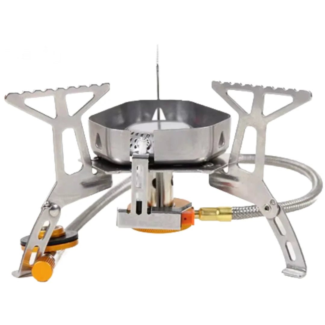 Camping Gas Stove Windproof Compact Stainless Steel & Aluminum