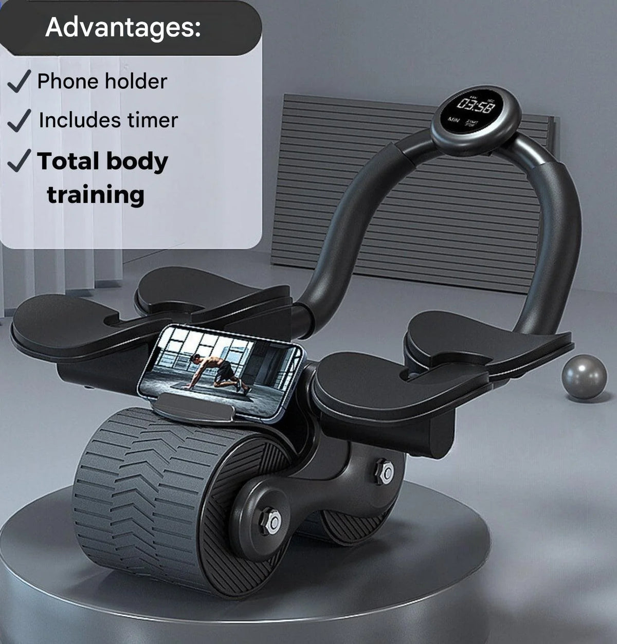 Abdominal Trainer Automatic Rebound & EVA Foam Handles