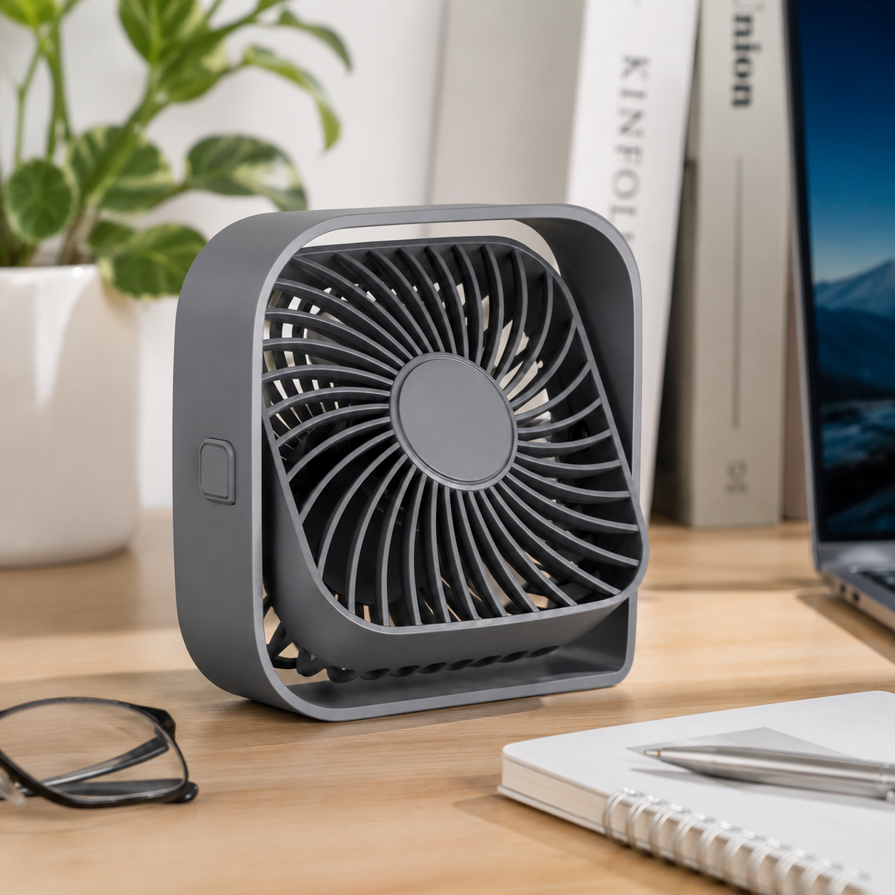 360° Rotating 3-Speed USB Table Fan
