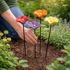 Glazed Ceramic Bee Waterer Stakes (Set of 4)