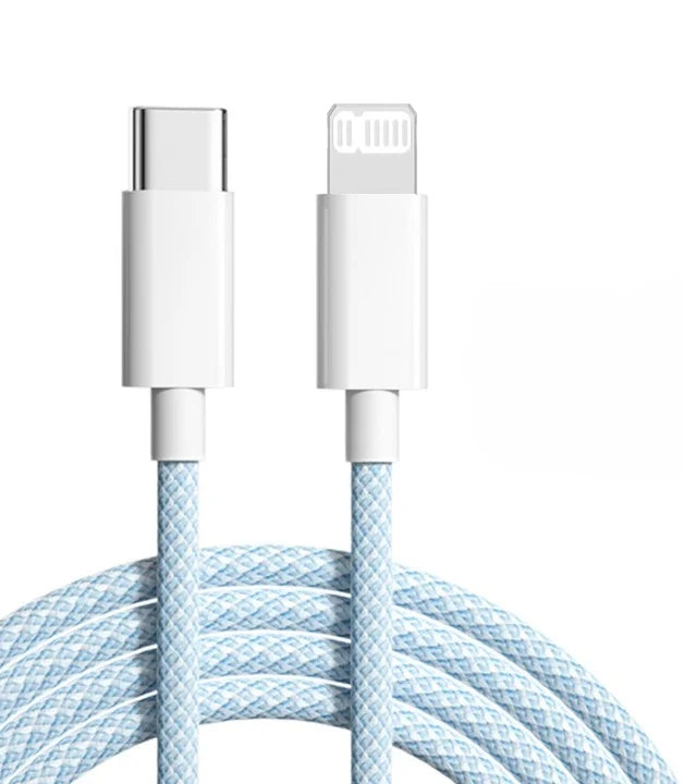 USB-C To Lightning Cable Fast Charging Braided Nylon 2-Pack