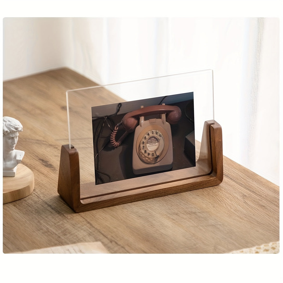 Contemporary Minimalist Photo Display Frame in Acrylic and Wood