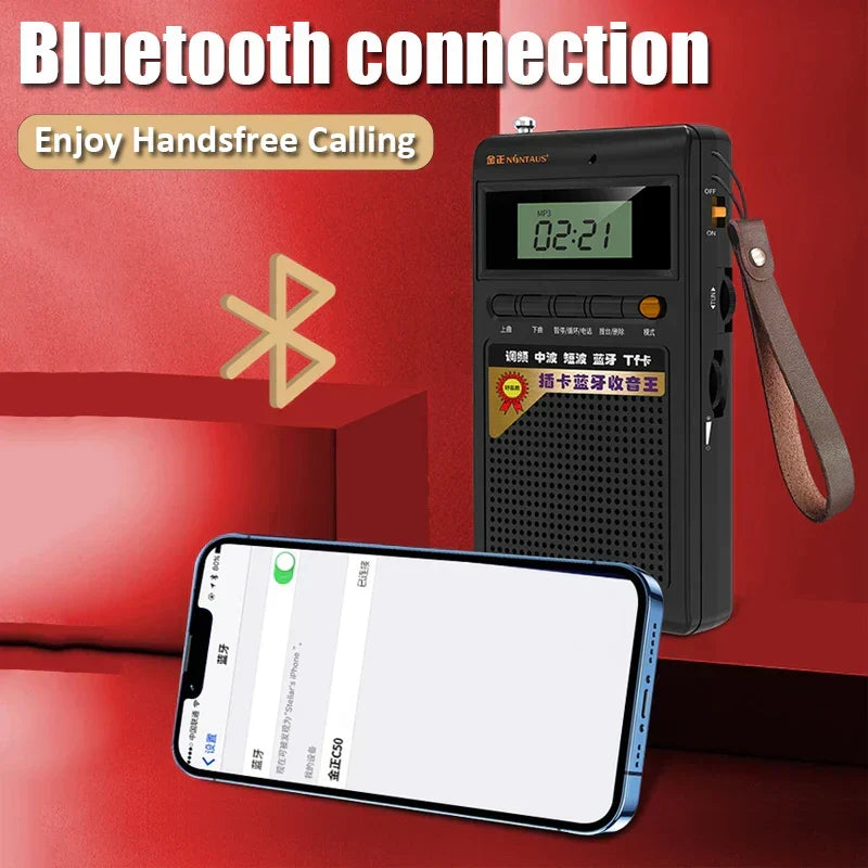 Portable Radio Full-Band Reception Bluetooth & TF Playback