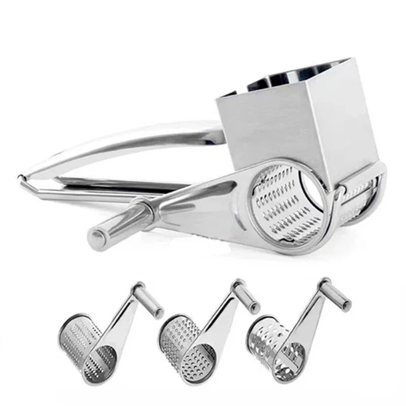 Rotary Cheese Grater Stainless Steel Interchangeable Drums