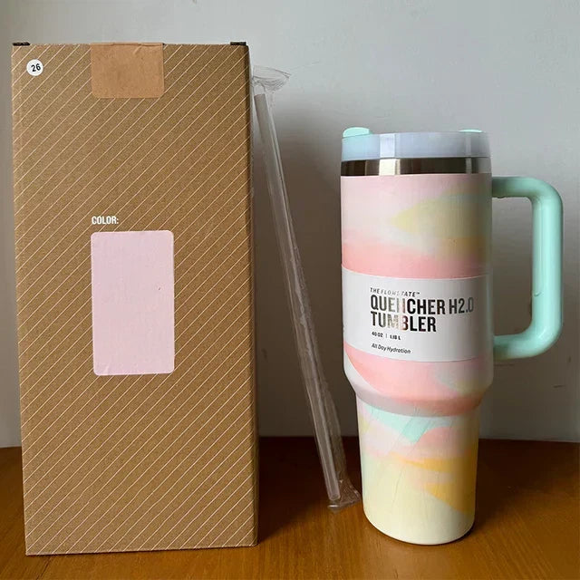 Insulated Tumbler 1.2L Stainless Steel Handle Lid