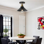 Vintage Metal Ceiling Light Fixture – Black Semi Flush Mount