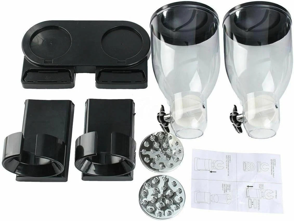 Cereal Dispenser Dual Canister Portion-Control Acrylic