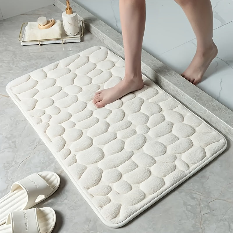 Absorbent Coral Velvet Polyester Non-Slip Bath Mat