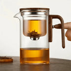 Teapot Heat-Resistant Glass Push-Button Brew Built-In Strainer 720ml