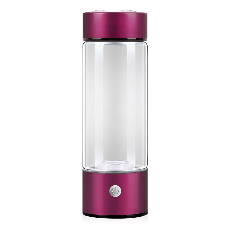 Hydrogen Water Bottle USB Rechargeable Borosilicate Glass 420ml