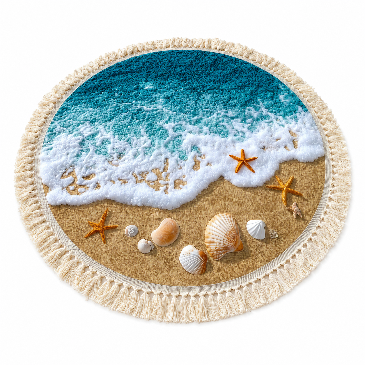 Quick-Drying Low-Sand Round Beach Towel (150 cm)