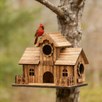 Multiple-Entrance Untreated Oak Birdhouse