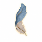 Feather-Pattern Metal Remote-Dimmable LED Wall Lamp