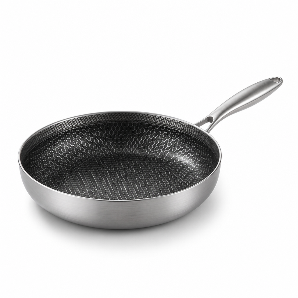 Tri-Ply Stainless Steel Honeycomb Non-Stick Frying Pan (Multiple Sizes)